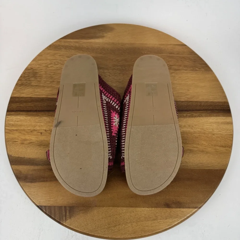 New‎ Dolce Vita Ralli Pink Crochet Double Strap Slip On Sandals Slides Size 8 M